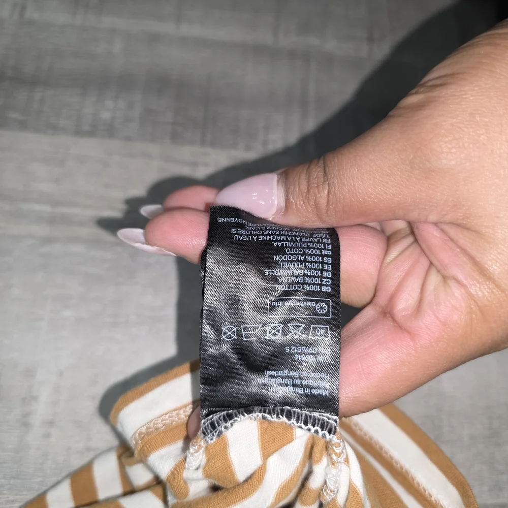 Striped Brown and White Kids T-Shirt - Picture 4 of 4